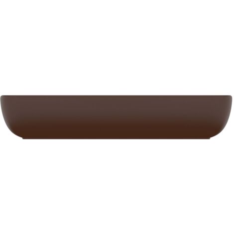 Lavabo de lujo cerámica rectangular marrón oscuro mate 71x38 cm