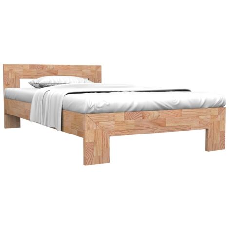 Estructura de cama sin colchón madera maciza roble 160x200 cm