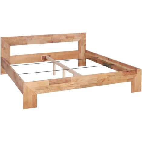 Estructura de cama sin colchón madera maciza roble 160x200 cm