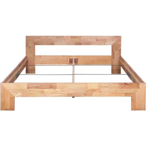 Estructura de cama sin colchón madera maciza roble 160x200 cm