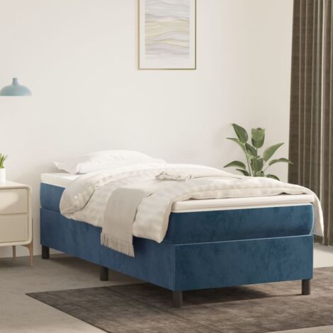 VidaXL Cama Box Spring Con Colchón Tela Gris Oscuro