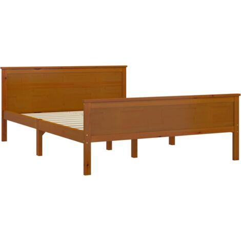 Estructura cama sin colchón madera pino marrón miel 140x200 cm
