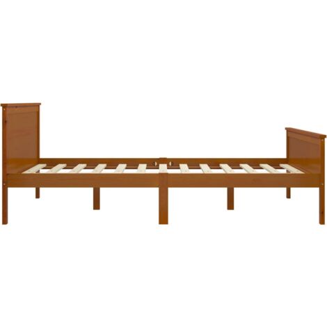 Estructura cama sin colchón madera pino marrón miel 140x200 cm