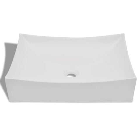 Lavabo de cerámica porcelana Art blanco con brillo