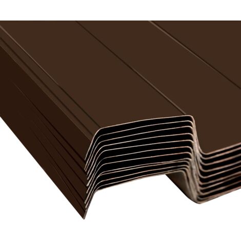 Panel para tejado 12 unidades acero galvanizado marrón