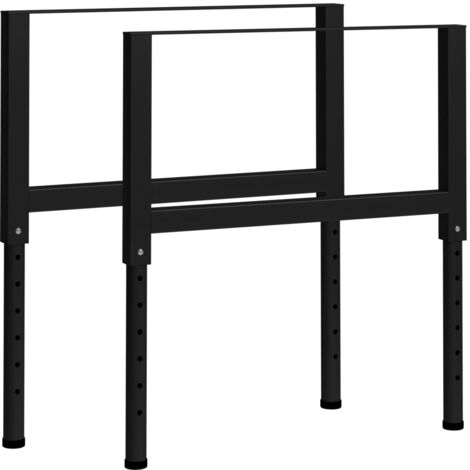 Estructura de banco de trabajo 2 uds metal 85x(69-95,5)cm negro