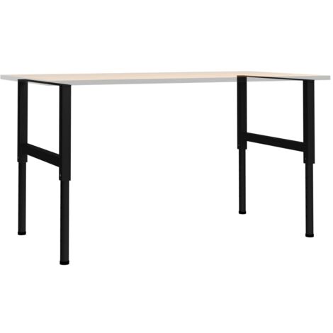 Estructura de banco de trabajo 2 uds metal 85x(69-95,5)cm negro