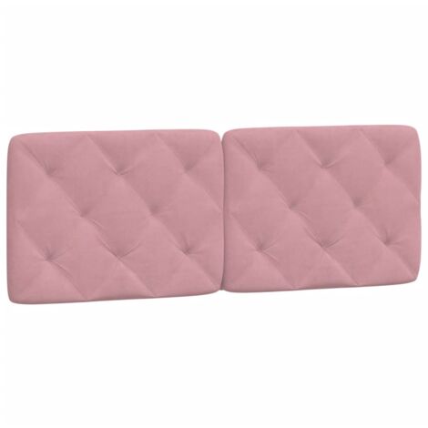 Cabecero de cama acolchado terciopelo rosa 140 cm