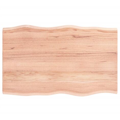 Tablero mesa madera tratada roble borde natural 80x50x2 cm
