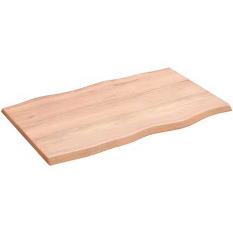 Tablero mesa madera tratada roble borde natural 80x50x2 cm