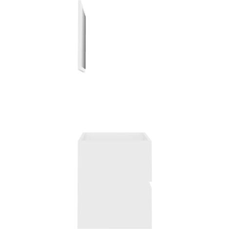 Juego de muebles de baño 2 pzas madera contrachapada blanco