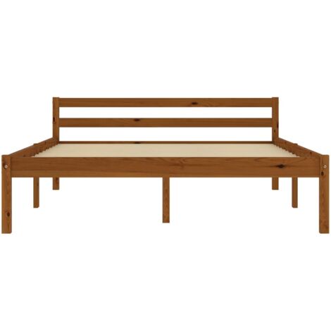 Estructura cama sin colchón madera pino marrón miel 140x200 cm