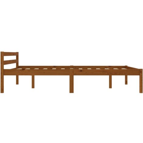 Estructura cama sin colchón madera pino marrón miel 140x200 cm
