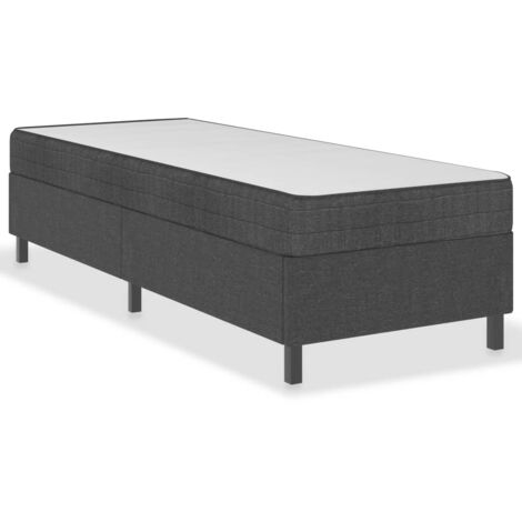 Estructura de cama Box Spring sin colchón tela gris 100x200 cm