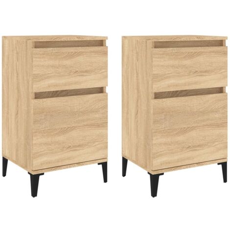 Mesitas de noche 2 uds color roble sonoma 40x35x70 cm