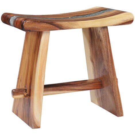 Taburete de madera maciza de Saman y polirresina