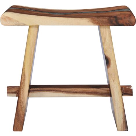 Taburete de madera maciza de Saman y polirresina