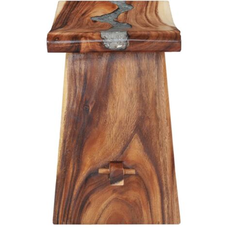 Taburete de madera maciza de Saman y polirresina