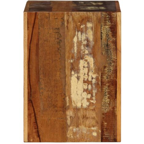 Taburete de madera maciza reciclada 40x30x40 cm