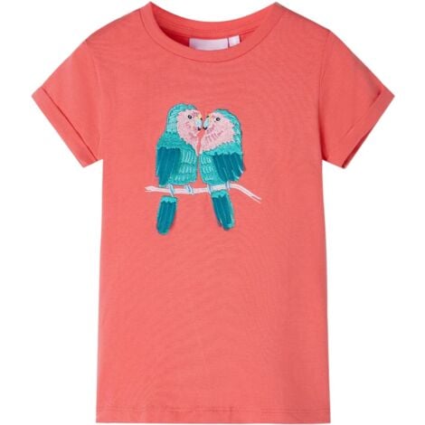 Camiseta infantil color coral 128