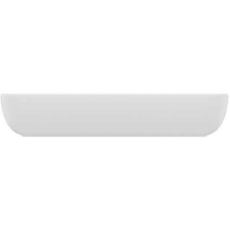 Lavabo de lujo de cerámica rectangular blanco mate 71x38 cm