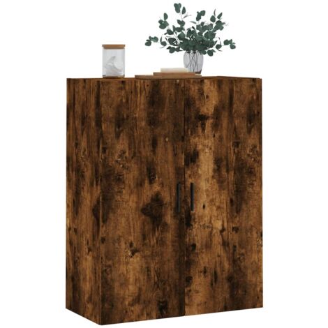 Armario de pared roble ahumado 69,5x34x90 cm
