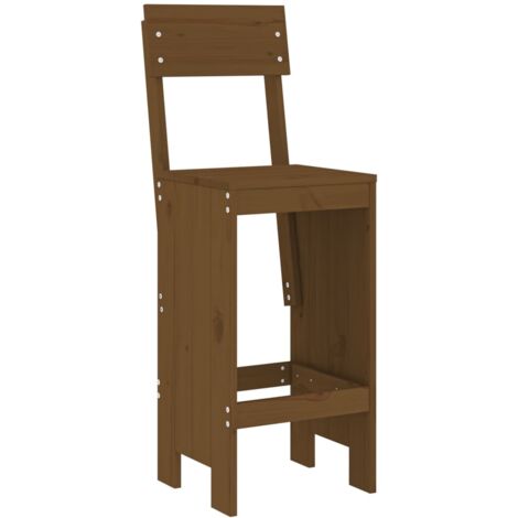 Mesa y taburetes altos de jardín 3 pzas madera pino marrón miel