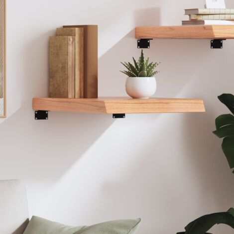 Estante pared madera roble tratada marrón claro 40x60x(2-6) cm