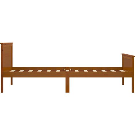 Estructura cama sin colchón madera pino marrón miel 100x200 cm