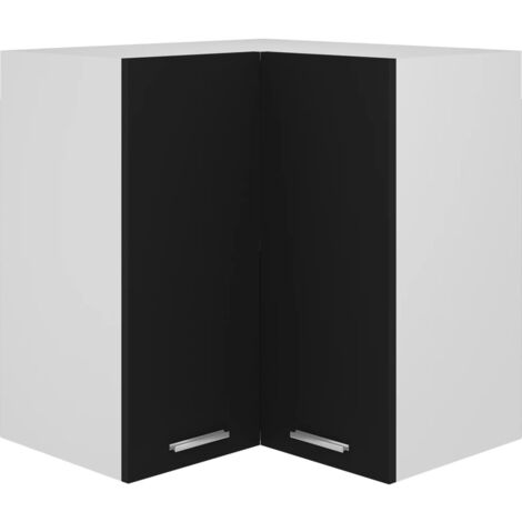 Armario colgante esquina madera de ingeniería negro 57x57x60 cm