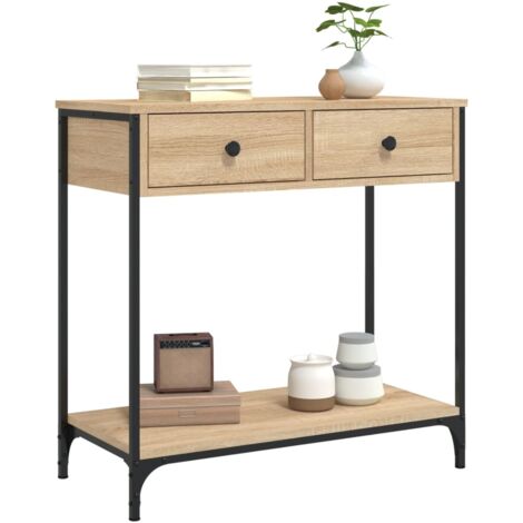 Mesa consola madera de ingeniería roble Sonoma 75x34,5x75 cm