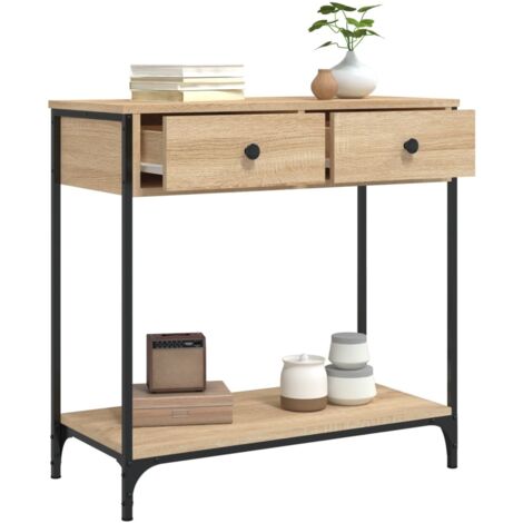 Mesa consola madera de ingeniería roble Sonoma 75x34,5x75 cm