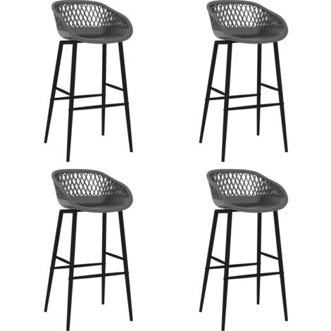 Taburetes de cocina 4 unidades gris