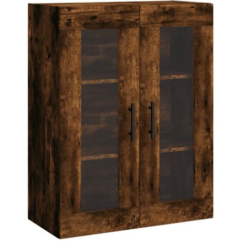 Armario de pared roble ahumado 69,5x34x90 cm