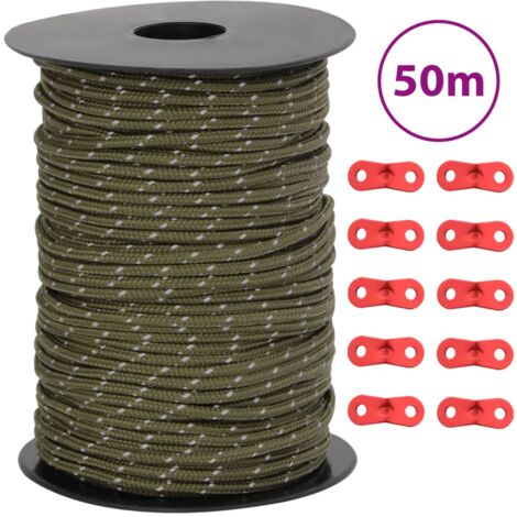 Cuerda de vientos con tiras reflectantes y tensores 50 m 3 mm (1/5)
