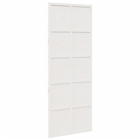 Puerta de granero madera maciza pino blanca 80x208 cm