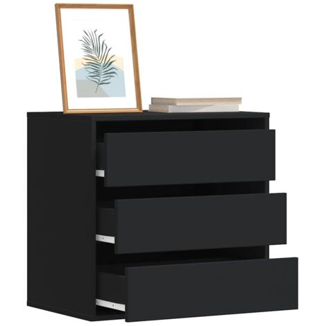 Cajonera de esquina madera de ingeniería negra 60x41x58 cm (1/5)
