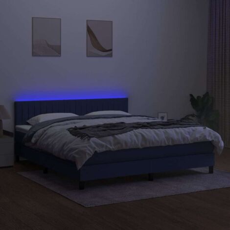 VidaXL Cama Box Spring Con Colchón Y LED Tela Gris Taupe 120x190 Cm