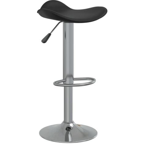 Taburete de cocina 2 uds acero cromado cuero artificial negro