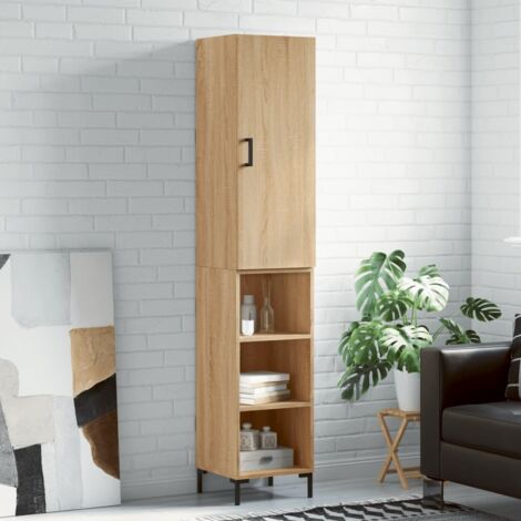 Aparador de madera contrachapada roble 34,5x34x180 cm (1/5)