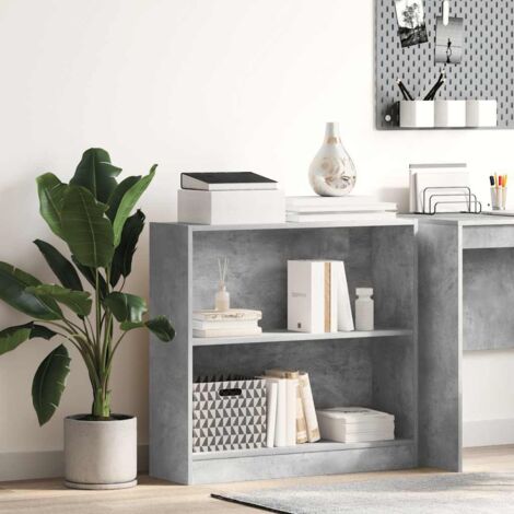 Estantería de madera contrachapada gris hormigón 80x24x75 cm (1/5)