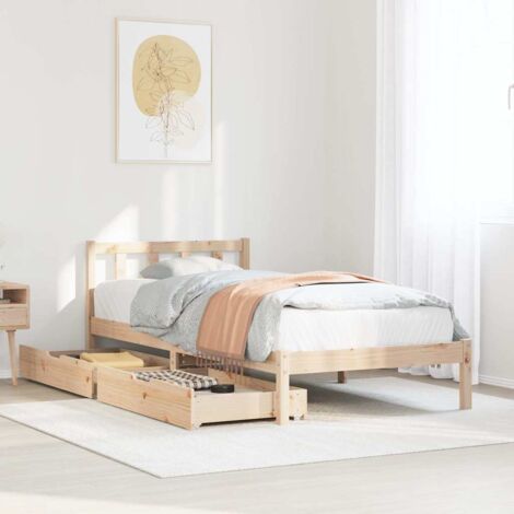 Cama Alta Con Escritorio De Madera De Pino Blanca - 75x190 Cm, Litera Individual Infantil/Juvenil