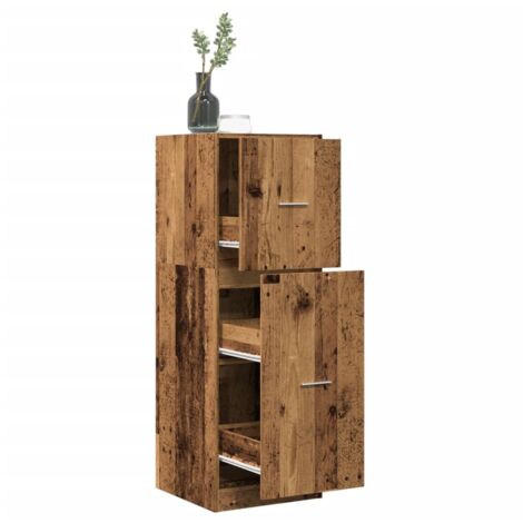 Armario botiquín madera de ingeniería envejecido 40x41x118 cm (1/5)