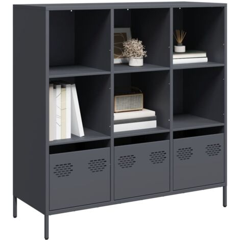 Aparador acero gris antracita 101,5x39x103,5 cm (1/5)
