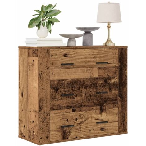 Aparador madera de ingeniería madera envejecida 80x33x70 cm (1/5)