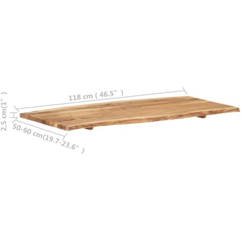 Superficie de mesa madera maciza de acacia 118x(50-60)x2,5 cm