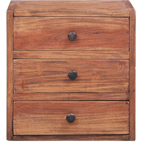 Mesita De Noche Colonial De 3 Cajones En Madera Maciza De Caoba Falkane 45 Cm 88452082