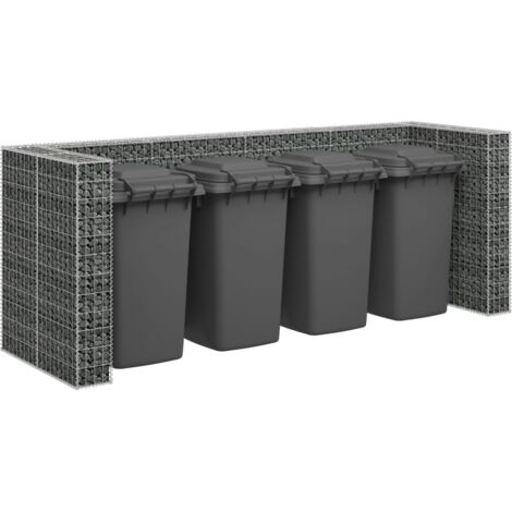 Muro de gaviones para contenedor de basura acero 320x100x120 cm (1/5)