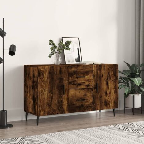 Aparador madera de ingeniería roble ahumado 100x36x60 cm (1/5)