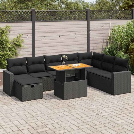 Set De Jardín VidaXL De 4 Piezas Con Cojines, Ratán Sintético Gris, Mesa, 2 Sillas Y Banco